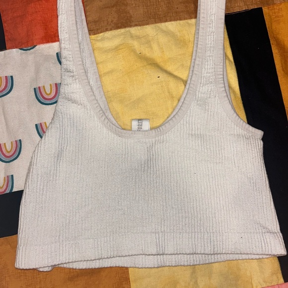 White Ribbed Women's Tanktop - Picture 2 of 3